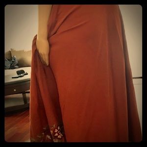 Vintage Burnt Orange Floor Length Full Skirt
